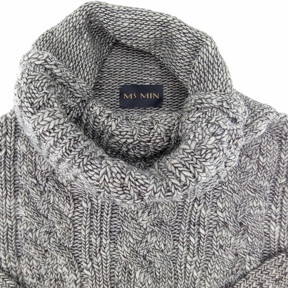 Ms Min Wool Cable Knit Cowl Neck Cropped Sweater - Picture 8 of 12